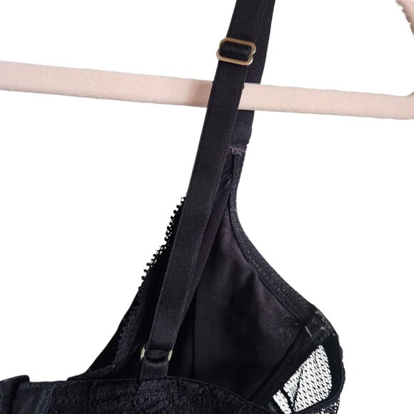 Natori Bra Black Women's 34D Underwire Back Close Lacey Semi Sheer - Picture 7 of 9